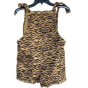 Into Kids Overalls Size 6 Bibs Oversized Jumpsuit Tiger Animal Print Sleevless